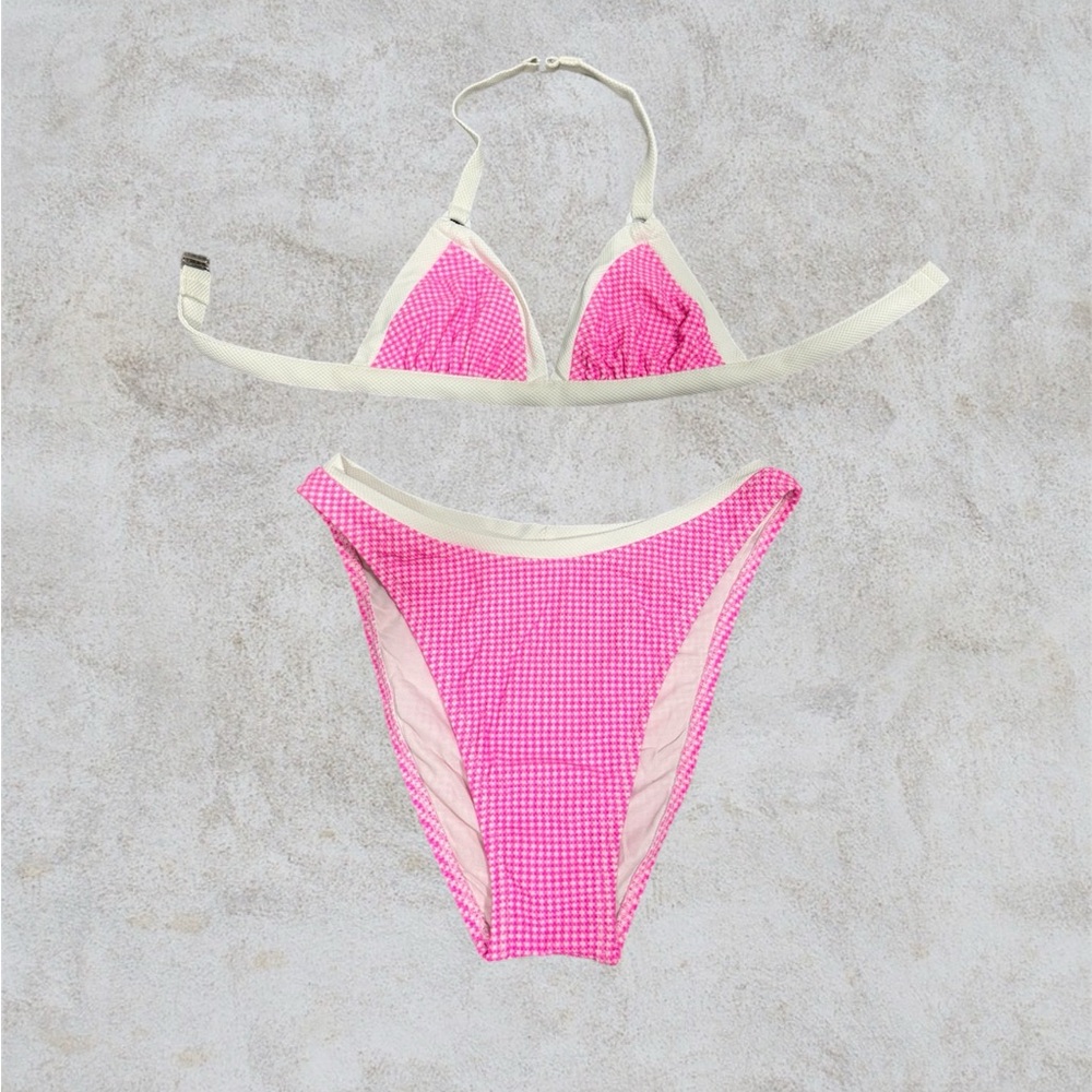 Pink and White Bikini Set